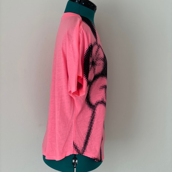 Neon pink Minnie mouse Disney blouse sz L - Picture 9 of 10